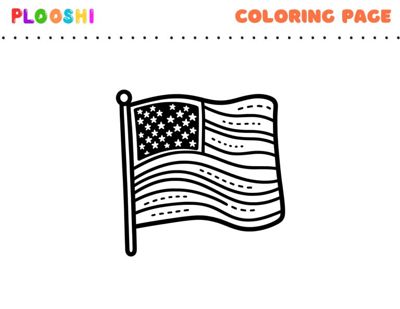 Free printable American Flag coloring page for kids