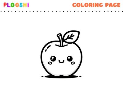 Free printable Apple coloring page for kids