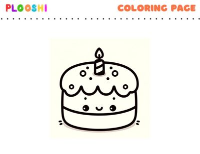 Free printable Cake coloring page for kids