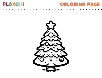 Free printable Christmas Tree coloring page for kids