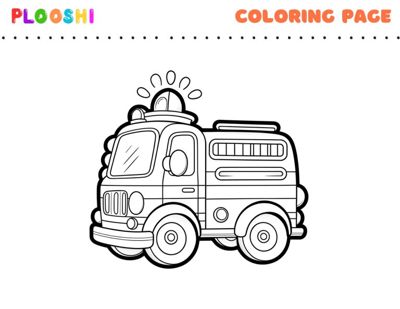 Free printable Fire Truck coloring page for kids