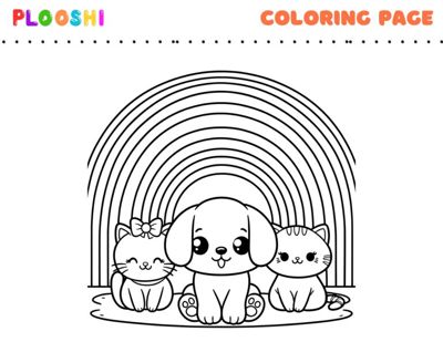 Free printable Rainbow coloring page for kids