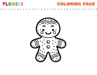Free printable Gingerbread Man coloring page for kids