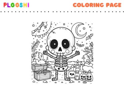 Free printable Skeleton coloring page for kids