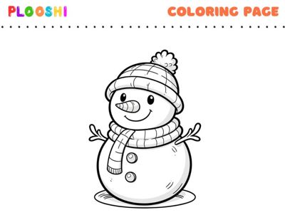 Free printable Snowman coloring page for kids