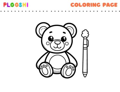 Free printable Teddy Bear coloring page for kids
