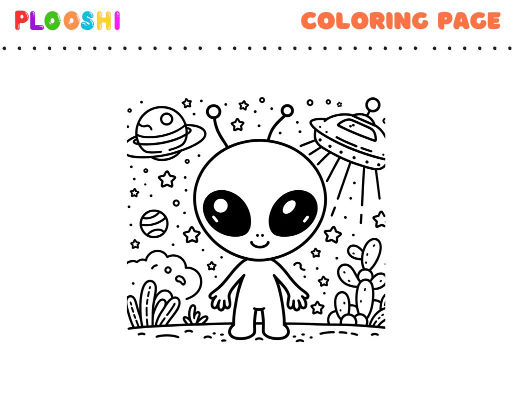 Free Alien Coloring Page