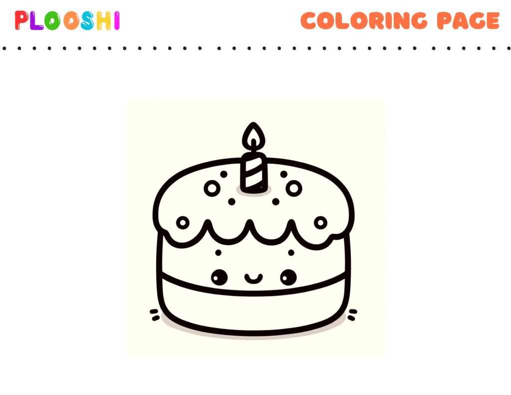 Free Cake Coloring Page
