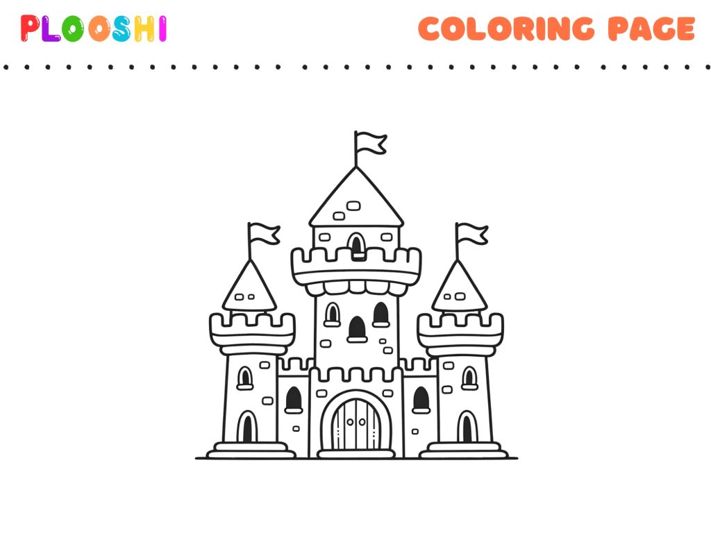 Free printable Castle coloring page for kids