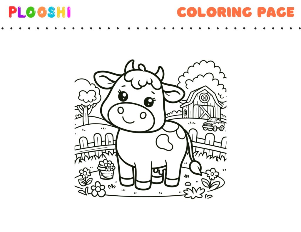 Free Cow Coloring Page