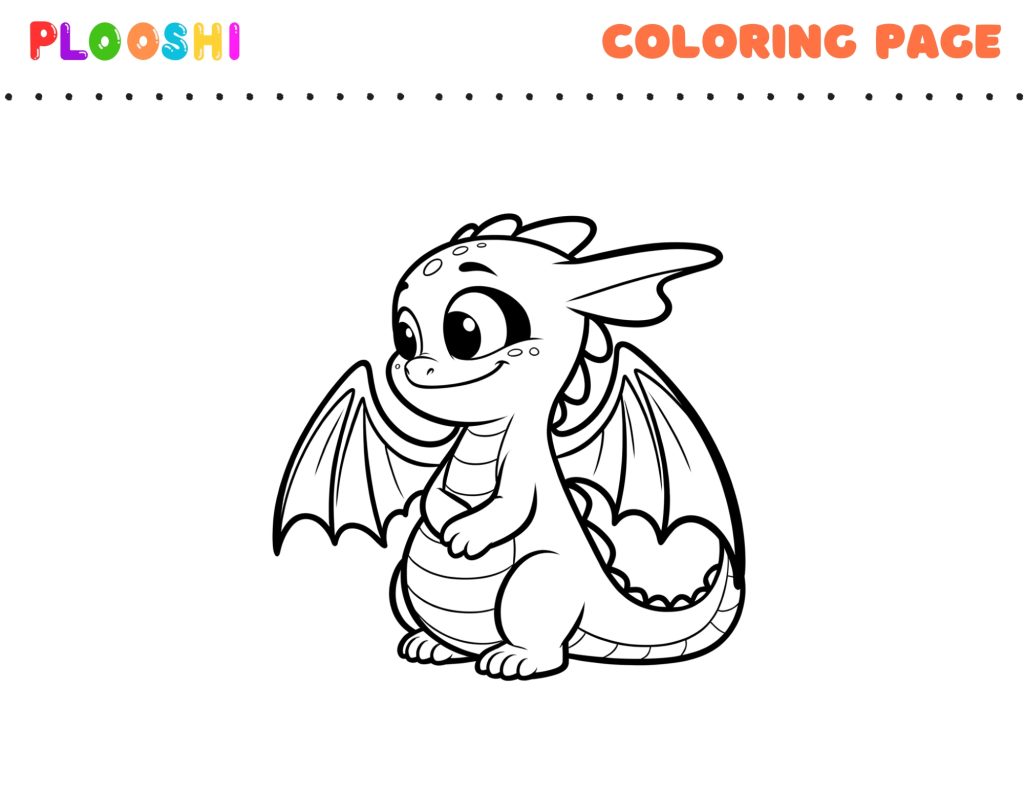 Free printable Dragon coloring page for kids