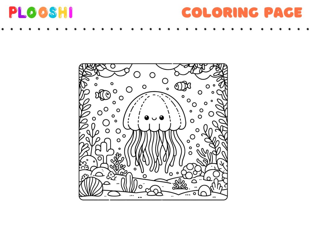 Free Jellyfish Coloring Page