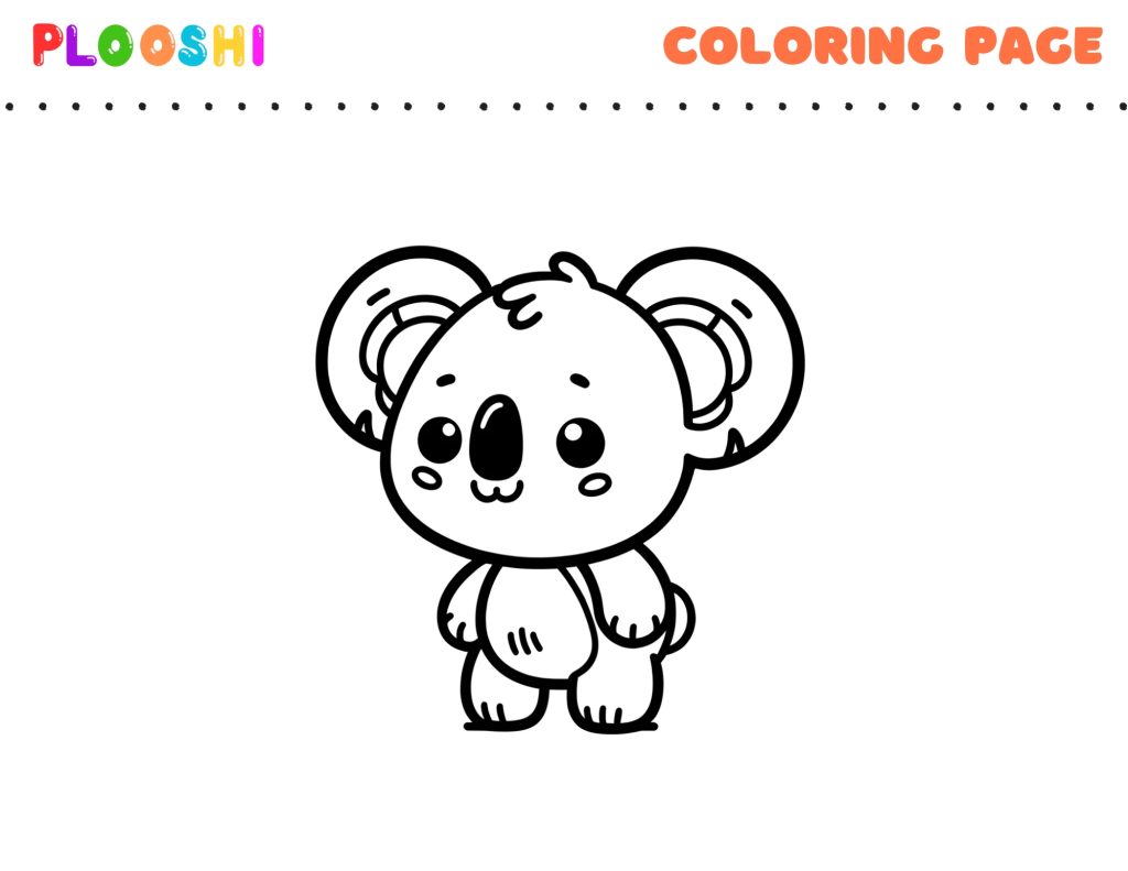 Free printable Koala coloring page for kids