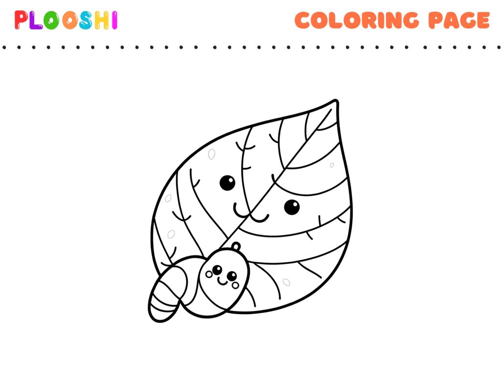 Free printable Leaf coloring page for kids