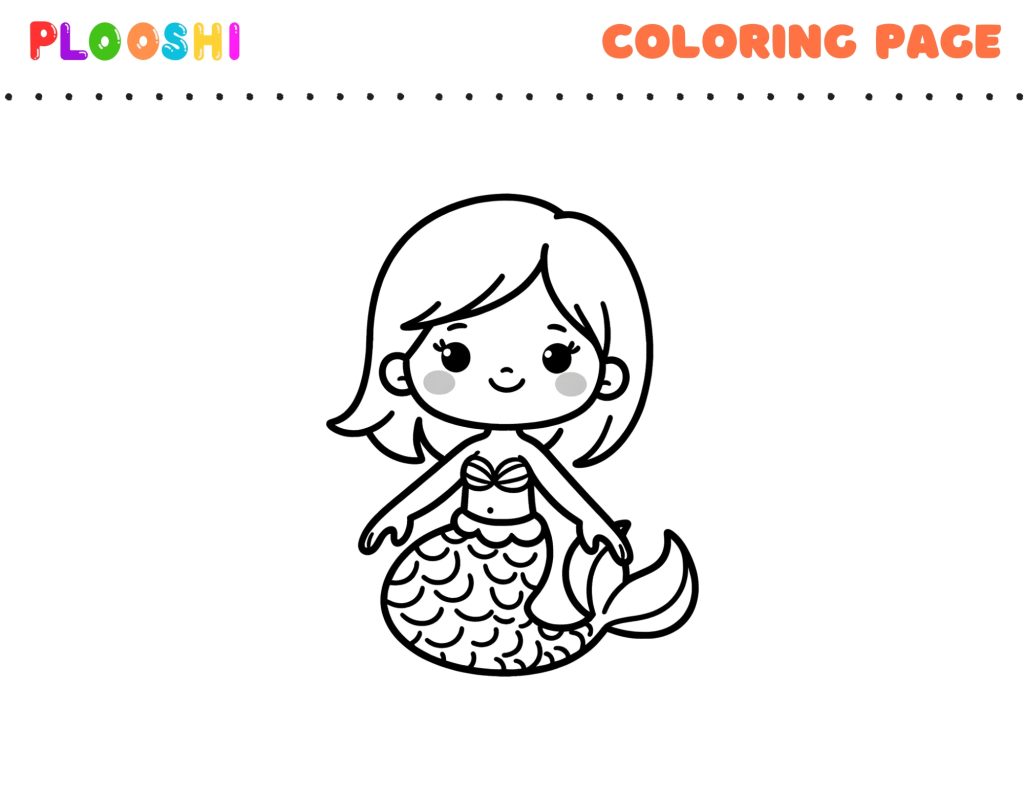 Free printable Mermaid coloring page for kids