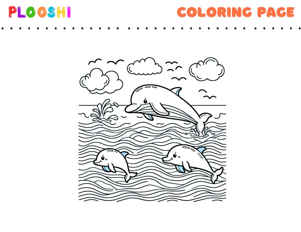 Free printable Ocean coloring page for kids