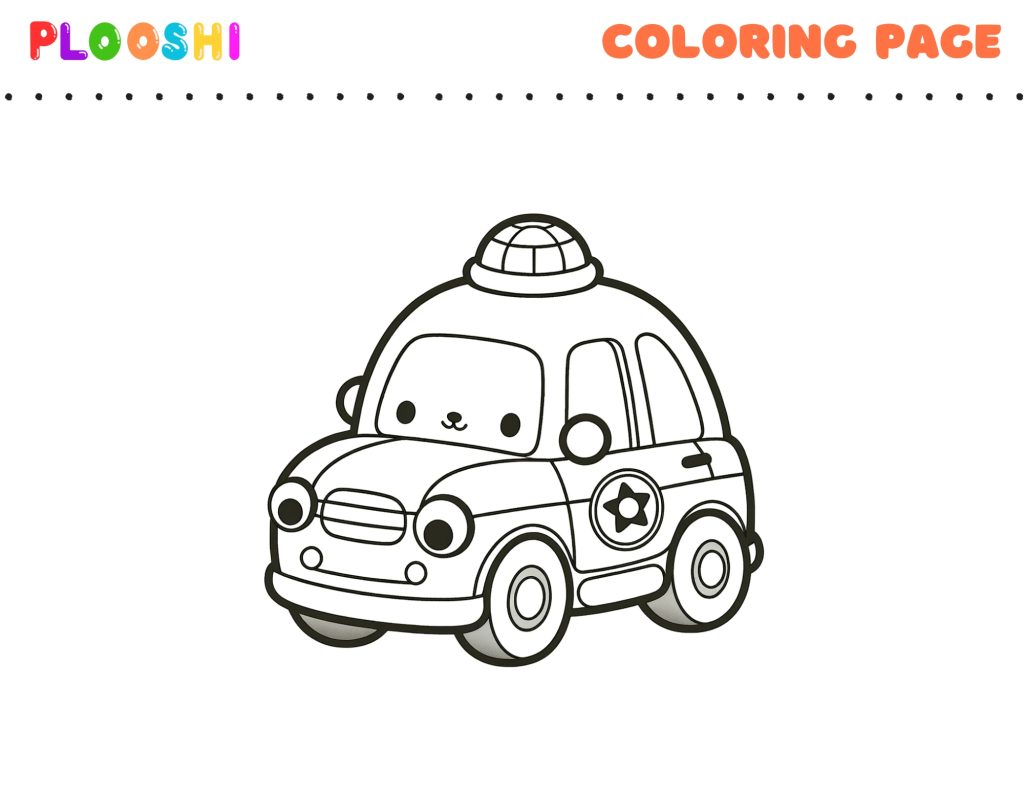 Free printable Police Car coloring page for kids