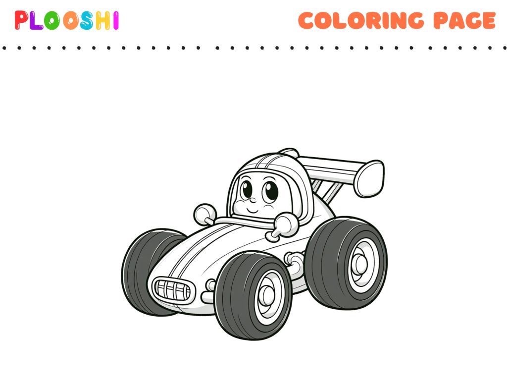 Free printable Race Car coloring page for kids