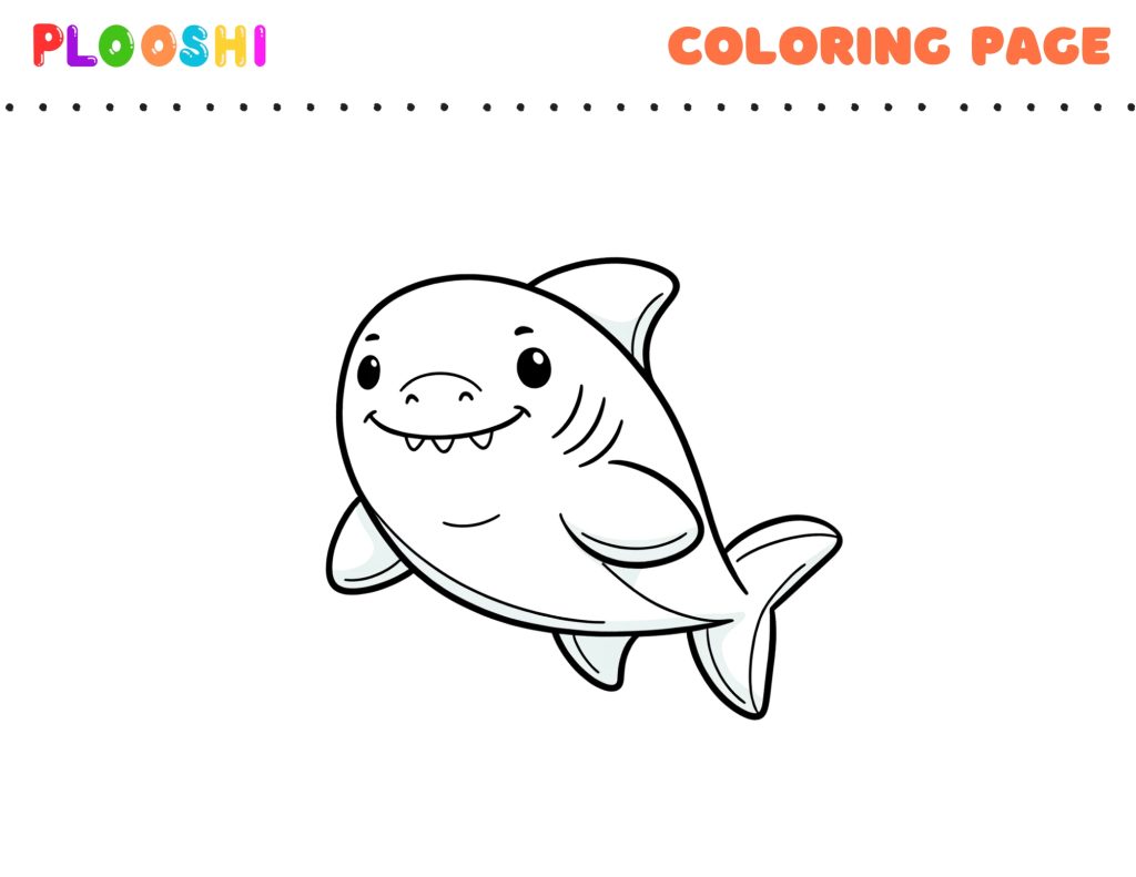 Free printable Shark coloring page for kids