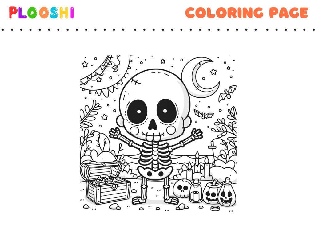 Free Skeleton Coloring Page