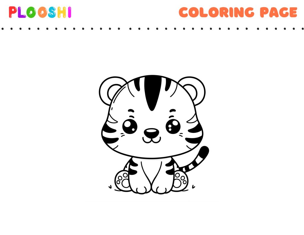 Free printable Tiger coloring page for kids