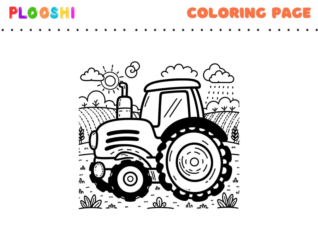 Free Tractor Coloring Page