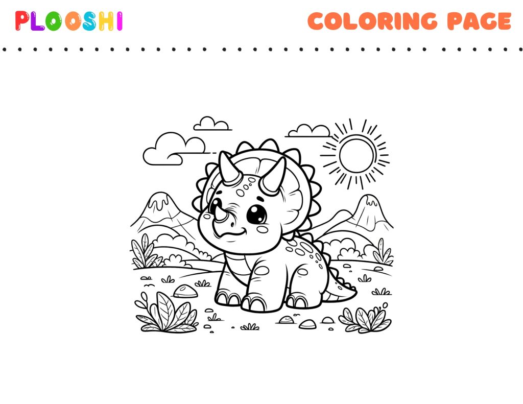 Free Triceratops Coloring Page